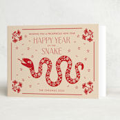 "Lunar Year Dragon" - Lunar New Year Cards in Ruby by Vivian Yiwing - Folded Card