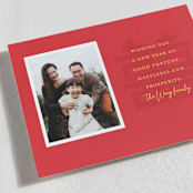 "Lunar New Year Wishes" - Lunar New Year Cards in Scarlet by Alexandra Cohn - Detail
