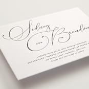 "Lightly Penned" - Letterpress Wedding Invitations in Soft Black by Jessica Williams - Detail