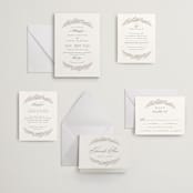 "Arches of Wheat" - Letterpress Wedding Invitations in Graphite | Dove Grey by Hooray Creative - Invitation Suite