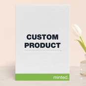 "Portrait Custom" - Letterpress Wedding Invitations in Pear | Soft Black | Blind Deboss by Minted Custom - Front