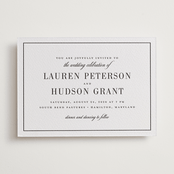 "Timeless" - Letterpress Wedding Invitations in Soft Black by Jessica Williams - Front