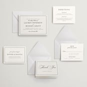 "Timeless" - Letterpress Wedding Invitations in Soft Black by Jessica Williams - Invitation Suite