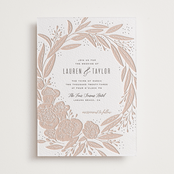 "Rose" - Letterpress Wedding Invitations in Soft Black | Latte by Leah Bisch - Front