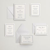 "Starboard" - Letterpress Wedding Invitations in Lapis by Pixel and Hank - Invitation Suite