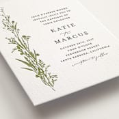 "Gathered" - Letterpress Wedding Invitations in Pistachio | Soft Black by Susan Moyal - Detail