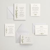 "Gathered" - Letterpress Wedding Invitations in Pistachio | Soft Black by Susan Moyal - Invitation Suite