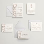 "Pressed Botanicals" - Letterpress Wedding Invitations in Burnt Rose by Heather Cairl - Invitation Suite