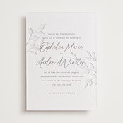 "Vine" - Letterpress Wedding Invitations in Warm Gray by Wildfield Paper Co - Front