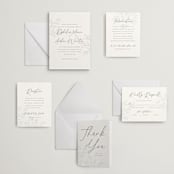 "Vine" - Letterpress Wedding Invitations in Warm Gray by Wildfield Paper Co - Invitation Suite