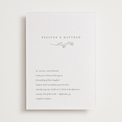 "Essence" - Letterpress Wedding Invitations in Ash by Jennifer Postorino - Front