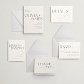 "Bold Names" - Letterpress Wedding Invitations in Soft Black by Vera Lim - Invitation Suite
