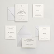 "Elegant" - Letterpress Wedding Invitations in Mist by Kelsey Walker - Invitation Suite
