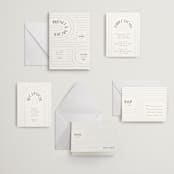 "Hilo" - Letterpress Wedding Invitations in Warm Gray by Itsy Belle Studio - Invitation Suite