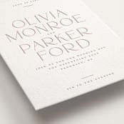 "Monroe" - Letterpress Wedding Invitations in Classic Pink by Kristie Kern - Detail