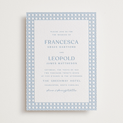 "delicate rattan" - Letterpress Wedding Invitations in Sky Blue by Ellen Schlegelmilch - Front