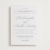 "Simple Formality" - Letterpress Wedding Invitations in Provincial Blue by Everett Paper Goods - Front