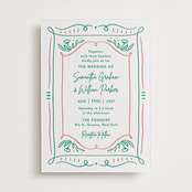 "Sketch" - Letterpress Wedding Invitations in Shamrock by Elly - Front