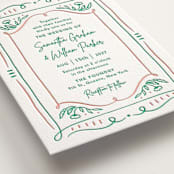 "Sketch" - Letterpress Wedding Invitations in Shamrock by Elly - Detail