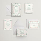 "Sketch" - Letterpress Wedding Invitations in Shamrock by Elly - Invitation Suite