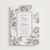 "Wedding Press" - Letterpress Wedding Invitations in Graphite by Chris Griffith - Front
