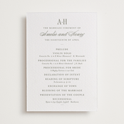 "Hepburn" - Letterpress Wedding Programs in Moss by Megan Davis - Front
