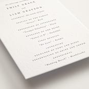 "A Thousand Years" - Letterpress Wedding Programs in Soft Black by Design Lotus - Detail