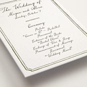 "Handwritten" - Letterpress Wedding Programs in Moss by Cass Loh - Detail