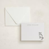 "Furry Friend" - Personalized Stationery Cards in Graphite by Teju Reval - Assembled