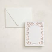 "Flowers Bloom" - Personalized Stationery Cards in Latte by Elly - Assembled