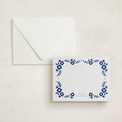 "Floral Edge" - Personalized Stationery Cards in Lapis by Emily Sabol Goss - Assembled