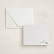 "Letterpress Name" - Personalized Stationery Cards in Pewter by Curated Ink - Assembled