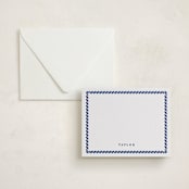 "Rope Border" - Personalized Stationery Cards in Lapis by mo kelley - Assembled