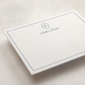 "Scripted" - Personalized Stationery Cards in Sky Blue by Creo Study - Detail