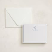 "Scripted" - Personalized Stationery Cards in Sky Blue by Creo Study - Assembled