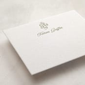 "Sketched Foliage" - Personalized Stationery Cards in Nude by Susan Zinader - Detail