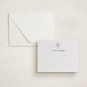 "Sketched Foliage" - Personalized Stationery Cards in Nude by Susan Zinader - Assembled