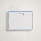 "Sweetly Scalloped" - Personalized Stationery Cards in Sky Blue by Catherine Culvenor - Front