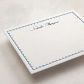 "Sweetly Scalloped" - Personalized Stationery Cards in Sky Blue by Catherine Culvenor - Detail