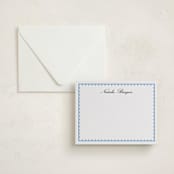 "Sweetly Scalloped" - Personalized Stationery Cards in Sky Blue by Catherine Culvenor - Assembled