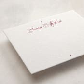 "Delicate" - Personalized Stationery Cards in Azalea Pink by Blustery August - Detail