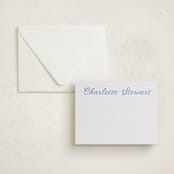 "blue ribbon" - Personalized Stationery Cards in Sapphire by Megan Davis - Assembled