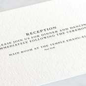 "Notable" - Letterpress Reception Cards in Soft Black by Olivia Raufman - Detail