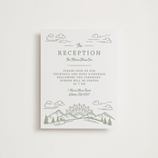 "On The Horizon" - Letterpress Reception Cards in Mint by Paper Sun Studio - Front