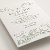 "On The Horizon" - Letterpress Reception Cards in Mint by Paper Sun Studio - Detail