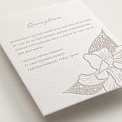 "Botanical Garden" - Letterpress Reception Cards in Dove Grey | Blind Deboss by Kaydi Bishop - Detail