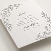"Verdure Couronne" - Letterpress Reception Cards in Matte Silver | Pewter by Susan Moyal - Detail