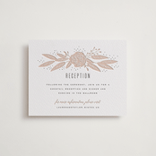 "Rose" - Letterpress Reception Cards in Soft Black | Latte by Leah Bisch - Front