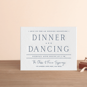 "Refined Tradition" - Letterpress Reception Cards in Indigo by Stacey Meacham - Front
