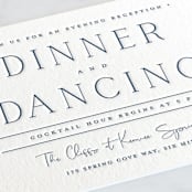 "Refined Tradition" - Letterpress Reception Cards in Indigo by Stacey Meacham - Detail